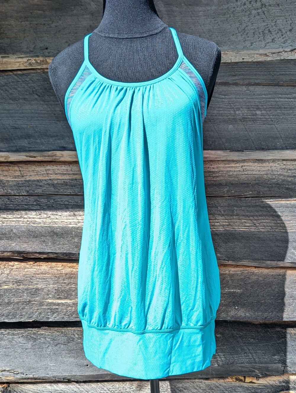 Lululemon Teal Athletic Tank Top with Contrast Trim